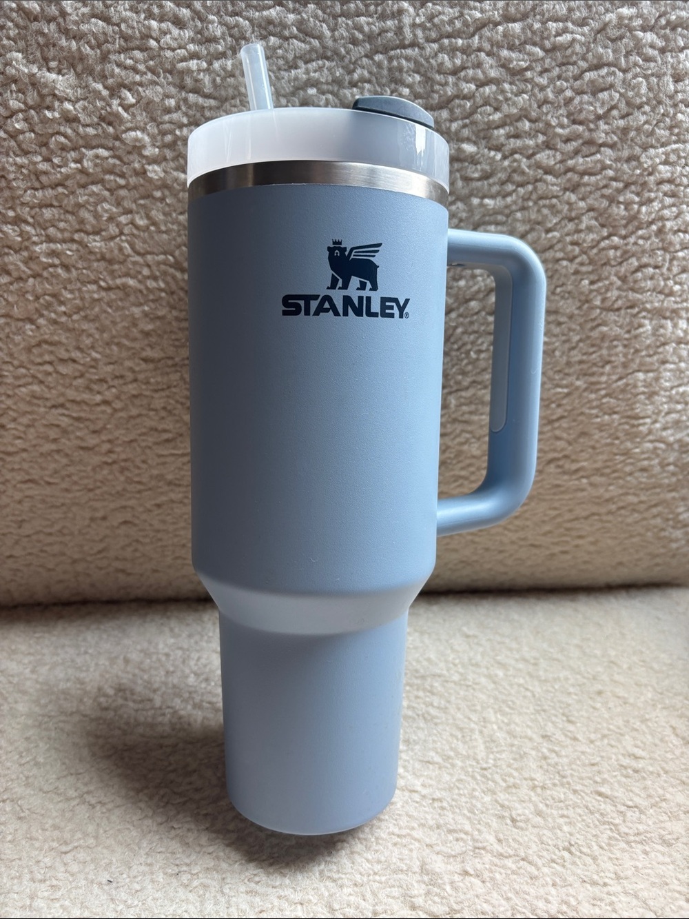 Stanley Flowstate, Pale Blue Insulated Travel Tumbler with Handle and Straw Lid